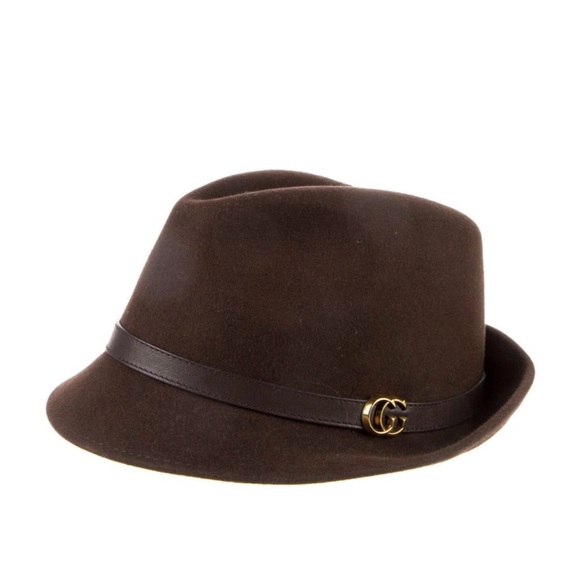 GUCCI Running GG Fur Leather Trim Fedora - Picture 3 of 3